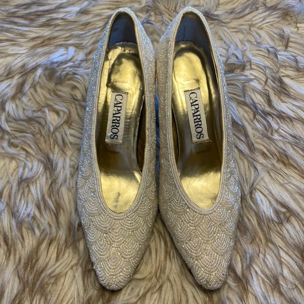 Vintage Beaded Pumps by Caparros